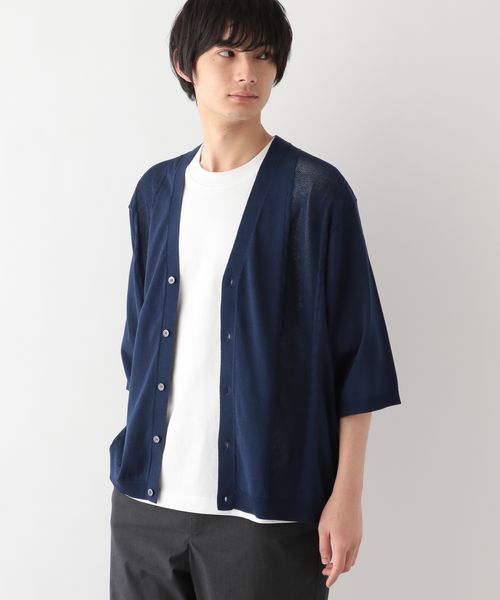 GLOBAL WORK 洗えるサラサラサマーカーディガン/五分袖/287557 ブルー XL メンズインナー グローバルワーク 287557 and ST アンドエスティ(旧ドットエスティ) GLOBAL WORK 洗えるサラサラサマーカーディガン/五分袖/287557 ブルー XL メンズインナー グローバルワーク 287557 and ST アンドエスティ(旧ドットエスティ)