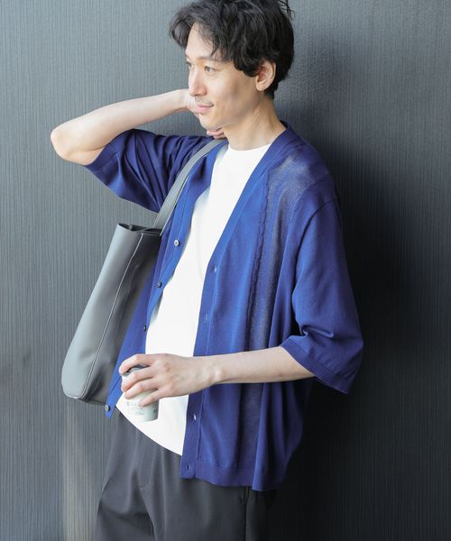 GLOBAL WORK 洗えるサラサラサマーカーディガン/五分袖/287557 ブルー L メンズインナー グローバルワーク 287557 and ST アンドエスティ(旧ドットエスティ) GLOBAL WORK 洗えるサラサラサマーカーディガン/五分袖/287557 ブルー L メンズインナー グローバルワーク 287557 and ST アンドエスティ(旧ドットエスティ)