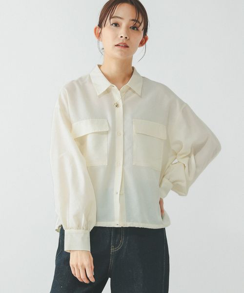 GLOBAL WORK イージーケアシアークロップドシャツ/288064 ナチュラル M ウィメンズインナー グローバルワーク 288064 and ST アンドエスティ(旧ドットエスティ) GLOBAL WORK イージーケアシアークロップドシャツ/288064 ナチュラル M ウィメンズインナー グローバルワーク 288064 and ST アンドエスティ(旧ドットエスティ)