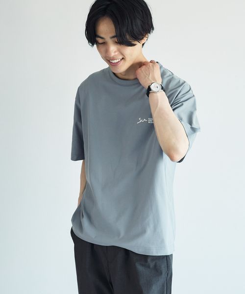 GLOBAL WORK サラサラ快適DRYTシャツ/プリント/半袖/288117 ブルー S メンズインナー グローバルワーク 288117 and ST アンドエスティ(旧ドットエスティ) GLOBAL WORK サラサラ快適DRYTシャツ/プリント/半袖/288117 ブルー S メンズインナー グローバルワーク 288117 and ST アンドエスティ(旧ドットエスティ)