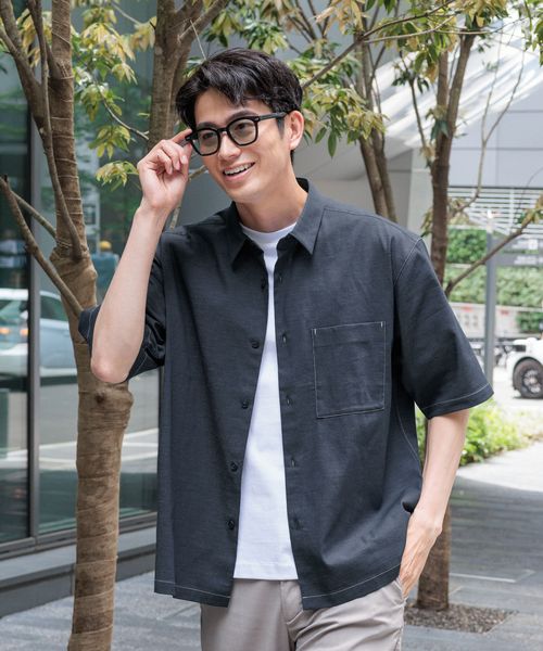 GLOBAL WORK アーバンデニムシャツAIR/5分袖/288179 ブルー L メンズインナー グローバルワーク 288179 and ST アンドエスティ(旧ドットエスティ) GLOBAL WORK アーバンデニムシャツAIR/5分袖/288179 ブルー L メンズインナー グローバルワーク 288179 and ST アンドエスティ(旧ドットエスティ)