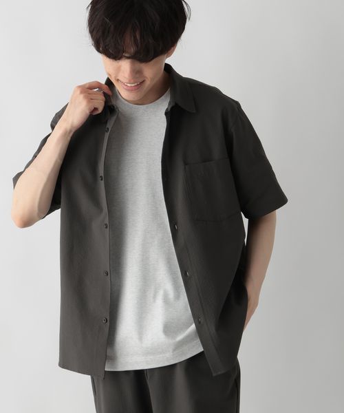 GLOBAL WORK 快適サマーシャツ/サッカー/288184 シルバー M メンズインナー グローバルワーク 288184 and ST アンドエスティ(旧ドットエスティ) GLOBAL WORK 快適サマーシャツ/サッカー/288184 シルバー M メンズインナー グローバルワーク 288184 and ST アンドエスティ(旧ドットエスティ)