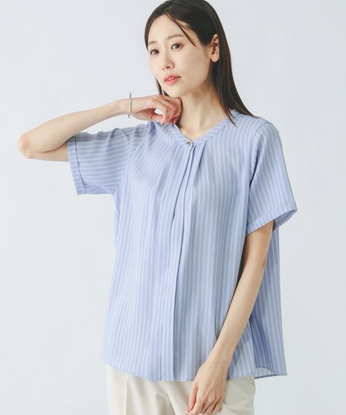 GLOBAL WORK キレイつづく2WAYタック半袖/288566 ブルー L ウィメンズインナー グローバルワーク 288566 and ST アンドエスティ(旧ドットエスティ) GLOBAL WORK キレイつづく2WAYタック半袖/288566 ブルー L ウィメンズインナー グローバルワーク 288566 and ST アンドエスティ(旧ドットエスティ)