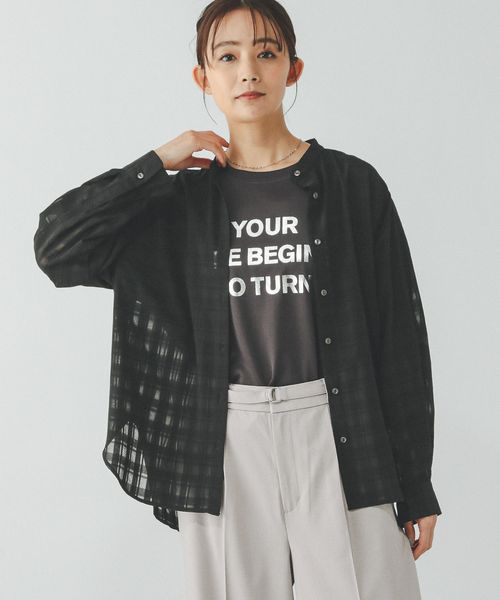 GLOBAL WORK 吉高由里子さん着用/アソート柄シアーシャツ/288604 ブラック M ウィメンズインナー グローバルワーク 288604 and ST アンドエスティ(旧ドットエスティ) GLOBAL WORK 吉高由里子さん着用/アソート柄シアーシャツ/288604 ブラック M ウィメンズインナー グローバルワーク 288604 and ST アンドエスティ(旧ドットエスティ)