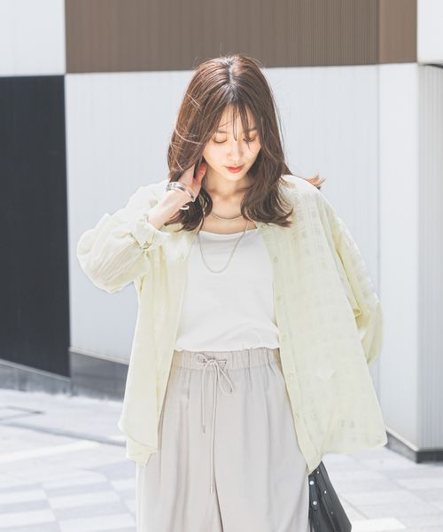 GLOBAL WORK 吉高由里子さん着用/アソート柄シアーシャツ/288604 グリーン M ウィメンズインナー グローバルワーク 288604 and ST アンドエスティ(旧ドットエスティ) GLOBAL WORK 吉高由里子さん着用/アソート柄シアーシャツ/288604 グリーン M ウィメンズインナー グローバルワーク 288604 and ST アンドエスティ(旧ドットエスティ)