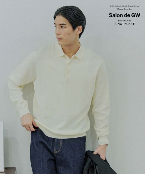 GLOBAL WORK ニットポロシャツ/Salon de GW/288726 オフホワイト M メンズインナー グローバルワーク 288726 and ST アンドエスティ(旧ドットエスティ) GLOBAL WORK ニットポロシャツ/Salon de GW/288726 オフホワイト M メンズインナー グローバルワーク 288726 and ST アンドエスティ(旧ドットエスティ)