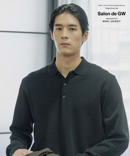 GLOBAL WORK ニットポロシャツ/Salon de GW/288726 ブラック M メンズインナー グローバルワーク 288726 and ST アンドエスティ(旧ドットエスティ) GLOBAL WORK ニットポロシャツ/Salon de GW/288726 ブラック M メンズインナー グローバルワーク 288726 and ST アンドエスティ(旧ドットエスティ)