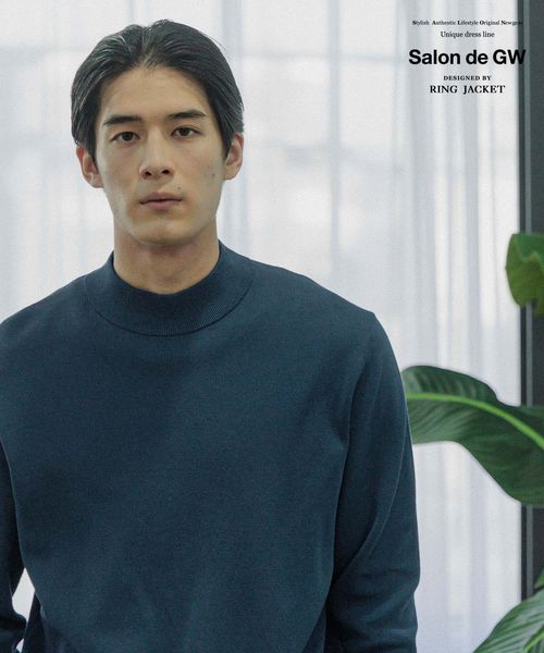 GLOBAL WORK モックネックプルオーバー/Salon de GW/288737 ブルー L メンズインナー グローバルワーク 288737 and ST アンドエスティ(旧ドットエスティ) GLOBAL WORK モックネックプルオーバー/Salon de GW/288737 ブルー L メンズインナー グローバルワーク 288737 and ST アンドエスティ(旧ドットエスティ)