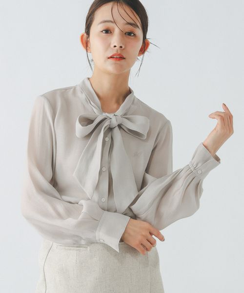 GLOBAL WORK MATINEE LINE/リボン付きペプラムブラウス/288772 ライトグレー M マチネ グローバルワーク 288772 and ST アンドエスティ(旧ドットエスティ) GLOBAL WORK MATINEE LINE/リボン付きペプラムブラウス/288772 ライトグレー M マチネ グローバルワーク 288772 and ST アンドエスティ(旧ドットエスティ)