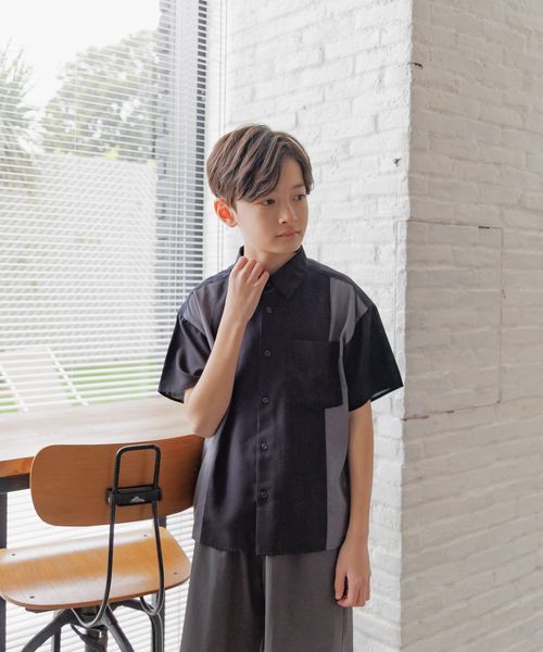GLOBAL WORK サラサマ快適シャツ半袖/K/キッズ/289028 ブラック キッズ グローバルワーク 289028 and ST アンドエスティ(旧ドットエスティ) GLOBAL WORK サラサマ快適シャツ半袖/K/キッズ/289028 ブラック キッズ グローバルワーク 289028 and ST アンドエスティ(旧ドットエスティ)