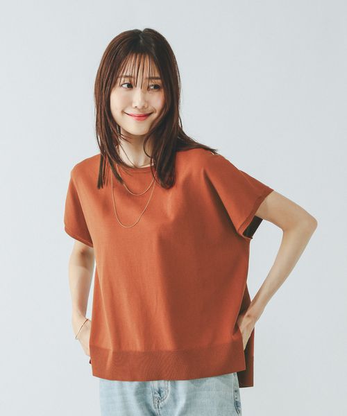 GLOBAL WORK スッキレイさらさらフレンチ/289258 オレンジ M ウィメンズインナー グローバルワーク 289258 and ST アンドエスティ(旧ドットエスティ) GLOBAL WORK スッキレイさらさらフレンチ/289258 オレンジ M ウィメンズインナー グローバルワーク 289258 and ST アンドエスティ(旧ドットエスティ)