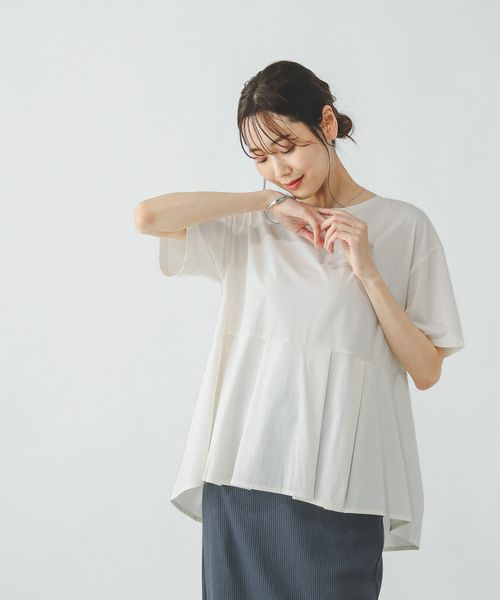 GLOBAL WORK 快適ペプラムプルオーバー半袖/289382 ナチュラル L ウィメンズインナー グローバルワーク 289382 and ST アンドエスティ(旧ドットエスティ) GLOBAL WORK 快適ペプラムプルオーバー半袖/289382 ナチュラル L ウィメンズインナー グローバルワーク 289382 and ST アンドエスティ(旧ドットエスティ)