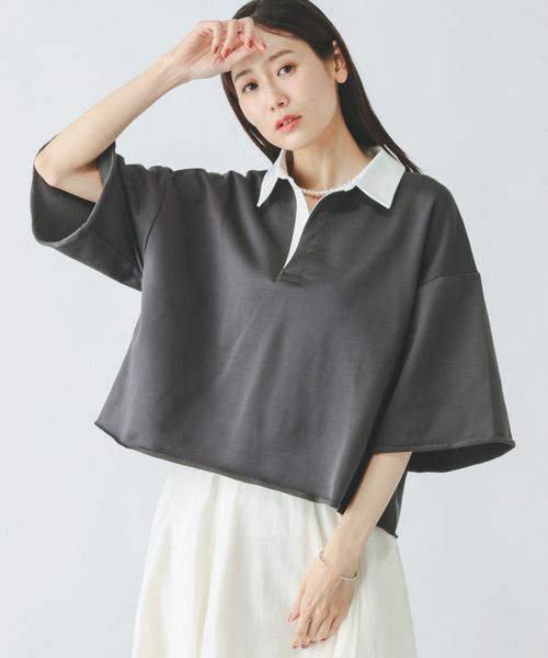 GLOBAL WORK 裏毛スキッパープルオーバー7分袖/289385 シルバー M ウィメンズインナー グローバルワーク 289385 and ST アンドエスティ(旧ドットエスティ) GLOBAL WORK 裏毛スキッパープルオーバー7分袖/289385 シルバー M ウィメンズインナー グローバルワーク 289385 and ST アンドエスティ(旧ドットエスティ)