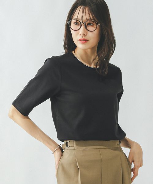 GLOBAL WORK なめらかタッチコンパクトTシャツ5分袖/289388 ブラック L ウィメンズインナー グローバルワーク 289388 and ST アンドエスティ(旧ドットエスティ) GLOBAL WORK なめらかタッチコンパクトTシャツ5分袖/289388 ブラック L ウィメンズインナー グローバルワーク 289388 and ST アンドエスティ(旧ドットエスティ)