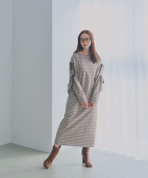 高山直子さんコラボ/袖リボンカットワンピース長袖/EiiS/289627  
