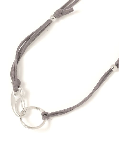 GLOBAL WORK UNISEX/ステンレスフェイクスウェードネックレス/289710 グレー メンズグッズ グローバルワーク 289710 and ST アンドエスティ(旧ドットエスティ) GLOBAL WORK UNISEX/ステンレスフェイクスウェードネックレス/289710 グレー メンズグッズ グローバルワーク 289710 and ST アンドエスティ(旧ドットエスティ)