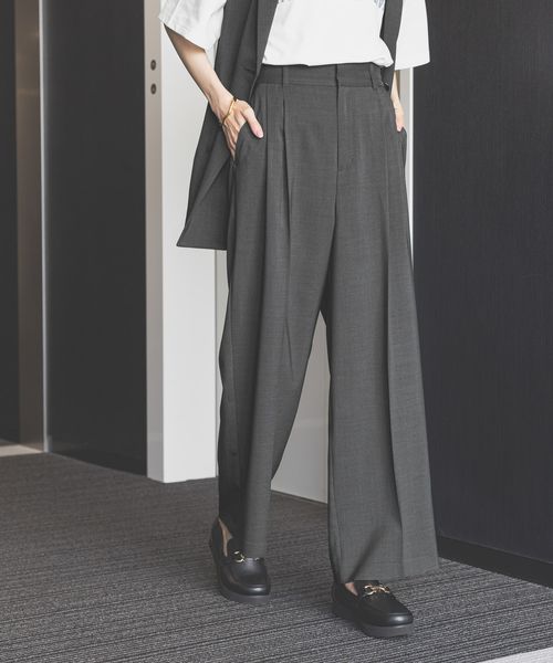 GLOBAL WORK 吉高由里子さん着用/お手入れラクラクセットアップ/ワイドパンツ/290027 ブラック L ウィメンズボトムス グローバルワーク 290027 and ST アンドエスティ(旧ドットエスティ) GLOBAL WORK 吉高由里子さん着用/お手入れラクラクセットアップ/ワイドパンツ/290027 ブラック L ウィメンズボトムス グローバルワーク 290027 and ST アンドエスティ(旧ドットエスティ)