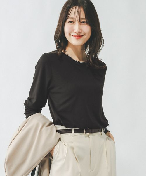 GLOBAL WORK FFFIT エフィット/やわらかストレッチT長袖/291137 ブラック M ウィメンズインナー グローバルワーク 291137 and ST アンドエスティ(旧ドットエスティ) GLOBAL WORK FFFIT エフィット/やわらかストレッチT長袖/291137 ブラック M ウィメンズインナー グローバルワーク 291137 and ST アンドエスティ(旧ドットエスティ)