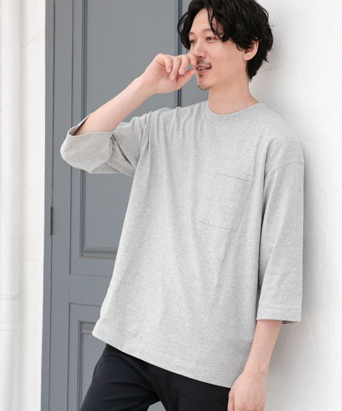 グローバルワーク７分袖 グレー 胸ポケット Lサイズ - Tシャツ