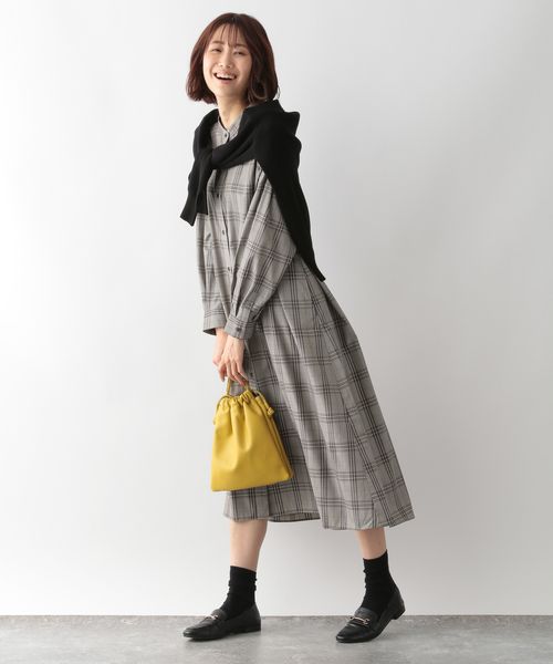 セール W マルチケアロングシャツOP GLOBAL WORK グローバルワーク ワンピース ドレス シャツワンピース グリーン グレー  Rakuten Fashion taiseneduc.com