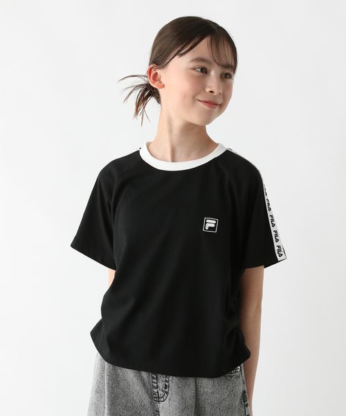 GLOBAL WORK FILAコラボ/ドロスト半袖/キッズ/310286 ブラック キッズ グローバルワーク 310286 and ST アンドエスティ(旧ドットエスティ) GLOBAL WORK FILAコラボ/ドロスト半袖/キッズ/310286 ブラック キッズ グローバルワーク 310286 and ST アンドエスティ(旧ドットエスティ)