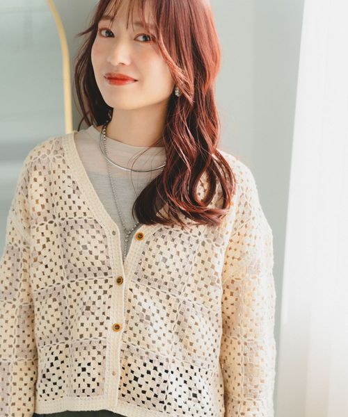 GLOBAL WORK 低身長cossyさんプロデュース/クロシェカーディガン*長袖T/EiiS/314241 ナチュラル S ウィメンズインナー グローバルワーク 314241 and ST アンドエスティ(旧ドットエスティ) GLOBAL WORK 低身長cossyさんプロデュース/クロシェカーディガン*長袖T/EiiS/314241 ナチュラル S ウィメンズインナー グローバルワーク 314241 and ST アンドエスティ(旧ドットエスティ)