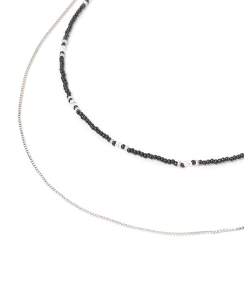 GLOBAL WORK BEADS二連ネックレス/318831 ブラック ウィメンズグッズ グローバルワーク 318831 and ST アンドエスティ(旧ドットエスティ) GLOBAL WORK BEADS二連ネックレス/318831 ブラック ウィメンズグッズ グローバルワーク 318831 and ST アンドエスティ(旧ドットエスティ)