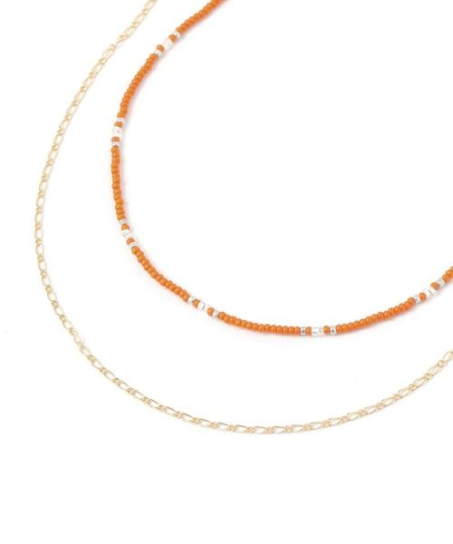 GLOBAL WORK BEADS二連ネックレス/318831 オレンジ ウィメンズグッズ グローバルワーク 318831 and ST アンドエスティ(旧ドットエスティ) GLOBAL WORK BEADS二連ネックレス/318831 オレンジ ウィメンズグッズ グローバルワーク 318831 and ST アンドエスティ(旧ドットエスティ)