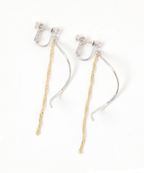 GLOBAL WORK MADE IN JAPAN/WAVEラインイヤリング/321119 ライトグレー ウィメンズグッズ グローバルワーク 321119 and ST アンドエスティ(旧ドットエスティ) GLOBAL WORK MADE IN JAPAN/WAVEラインイヤリング/321119 ライトグレー ウィメンズグッズ グローバルワーク 321119 and ST アンドエスティ(旧ドットエスティ)