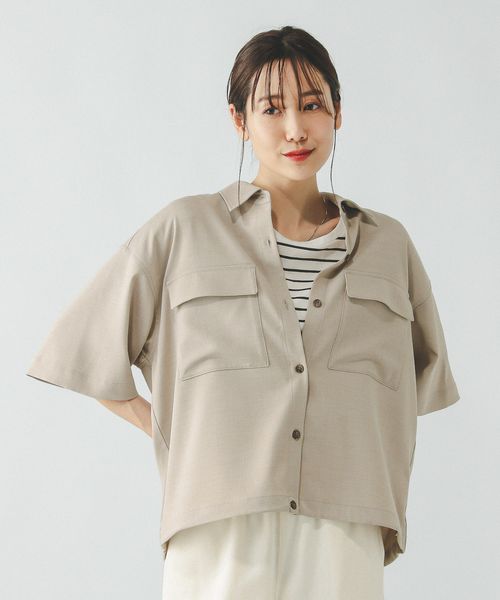 GLOBAL WORK お手入れラクラクセットアップ/シャツ半袖/321359 ライトベージュ M ウィメンズインナー グローバルワーク 321359 and ST アンドエスティ(旧ドットエスティ) GLOBAL WORK お手入れラクラクセットアップ/シャツ半袖/321359 ライトベージュ M ウィメンズインナー グローバルワーク 321359 and ST アンドエスティ(旧ドットエスティ)