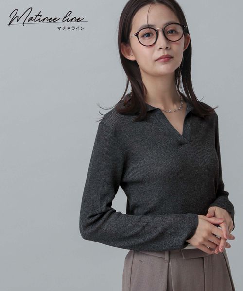 GLOBAL WORK MATINEE LINE/レヴィータポロニット/321436 チャコールグレー L マチネ グローバルワーク 321436 and ST アンドエスティ(旧ドットエスティ) GLOBAL WORK MATINEE LINE/レヴィータポロニット/321436 チャコールグレー L マチネ グローバルワーク 321436 and ST アンドエスティ(旧ドットエスティ)