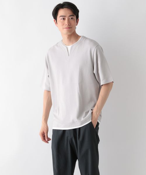 GLOBAL WORK キーネックレイヤード/半袖/一部店舗限定/321941 ライトグレー S メンズインナー グローバルワーク 321941 and ST アンドエスティ(旧ドットエスティ) GLOBAL WORK キーネックレイヤード/半袖/一部店舗限定/321941 ライトグレー S メンズインナー グローバルワーク 321941 and ST アンドエスティ(旧ドットエスティ)