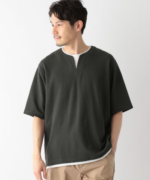 GLOBAL WORK キーネックレイヤード/半袖/一部店舗限定/321941 チャコールグレー S メンズインナー グローバルワーク 321941 and ST アンドエスティ(旧ドットエスティ) GLOBAL WORK キーネックレイヤード/半袖/一部店舗限定/321941 チャコールグレー S メンズインナー グローバルワーク 321941 and ST アンドエスティ(旧ドットエスティ)
