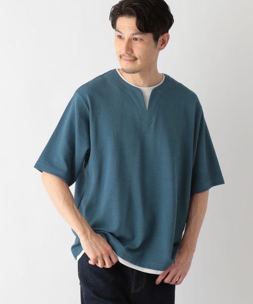 GLOBAL WORK キーネックレイヤード/半袖/一部店舗限定/321941 ブルー XL メンズインナー グローバルワーク 321941 and ST アンドエスティ(旧ドットエスティ) GLOBAL WORK キーネックレイヤード/半袖/一部店舗限定/321941 ブルー XL メンズインナー グローバルワーク 321941 and ST アンドエスティ(旧ドットエスティ)