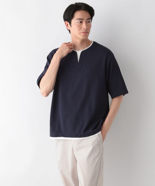 GLOBAL WORK キーネックレイヤード/半袖/一部店舗限定/321941 ダークブルー M メンズインナー グローバルワーク 321941 and ST アンドエスティ(旧ドットエスティ) GLOBAL WORK キーネックレイヤード/半袖/一部店舗限定/321941 ダークブルー M メンズインナー グローバルワーク 321941 and ST アンドエスティ(旧ドットエスティ)