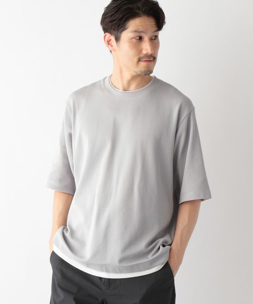 GLOBAL WORK クルーネックレイヤード/半袖/一部店舗限定/321976 ライトグレー S メンズインナー グローバルワーク 321976 and ST アンドエスティ(旧ドットエスティ) GLOBAL WORK クルーネックレイヤード/半袖/一部店舗限定/321976 ライトグレー S メンズインナー グローバルワーク 321976 and ST アンドエスティ(旧ドットエスティ)