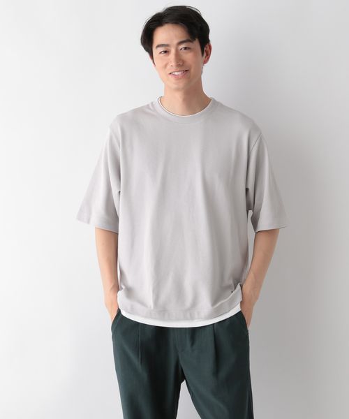 GLOBAL WORK クルーネックレイヤード/半袖/一部店舗限定/321976 ライトグレー M メンズインナー グローバルワーク 321976 and ST アンドエスティ(旧ドットエスティ) GLOBAL WORK クルーネックレイヤード/半袖/一部店舗限定/321976 ライトグレー M メンズインナー グローバルワーク 321976 and ST アンドエスティ(旧ドットエスティ)