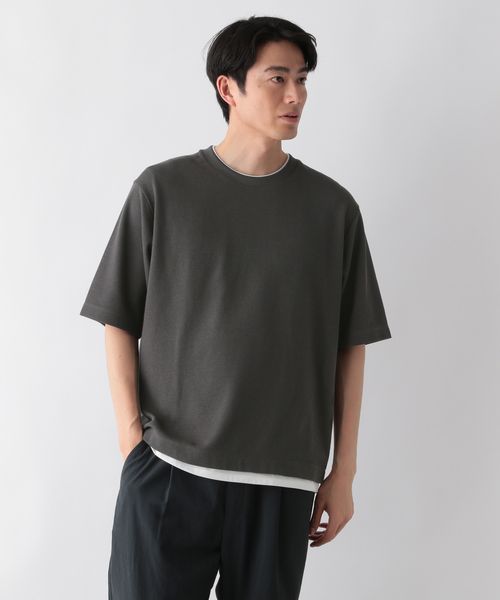 GLOBAL WORK クルーネックレイヤード/半袖/一部店舗限定/321976 チャコールグレー S メンズインナー グローバルワーク 321976 and ST アンドエスティ(旧ドットエスティ) GLOBAL WORK クルーネックレイヤード/半袖/一部店舗限定/321976 チャコールグレー S メンズインナー グローバルワーク 321976 and ST アンドエスティ(旧ドットエスティ)