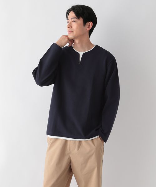 GLOBAL WORK キーネックレイヤード/長袖/一部店舗限定/321981 ネイビー XL メンズインナー グローバルワーク 321981 and ST アンドエスティ(旧ドットエスティ) GLOBAL WORK キーネックレイヤード/長袖/一部店舗限定/321981 ネイビー XL メンズインナー グローバルワーク 321981 and ST アンドエスティ(旧ドットエスティ)