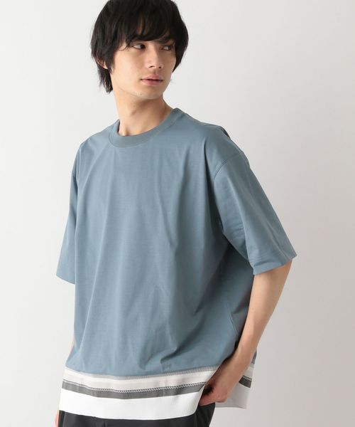 GLOBAL WORK サラサラ快適DRYTシャツ/切り替え/半袖/323115 ライトブルー メンズインナー グローバルワーク 323115 and ST アンドエスティ(旧ドットエスティ) GLOBAL WORK サラサラ快適DRYTシャツ/切り替え/半袖/323115 ライトブルー メンズインナー グローバルワーク 323115 and ST アンドエスティ(旧ドットエスティ)