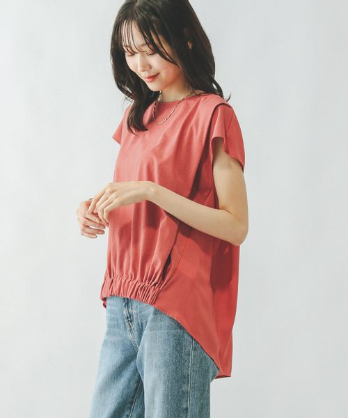 GLOBAL WORK 快適バックギャザーTシャツ/323352 ボルドー M ウィメンズインナー グローバルワーク 323352 and ST アンドエスティ(旧ドットエスティ) GLOBAL WORK 快適バックギャザーTシャツ/323352 ボルドー M ウィメンズインナー グローバルワーク 323352 and ST アンドエスティ(旧ドットエスティ)