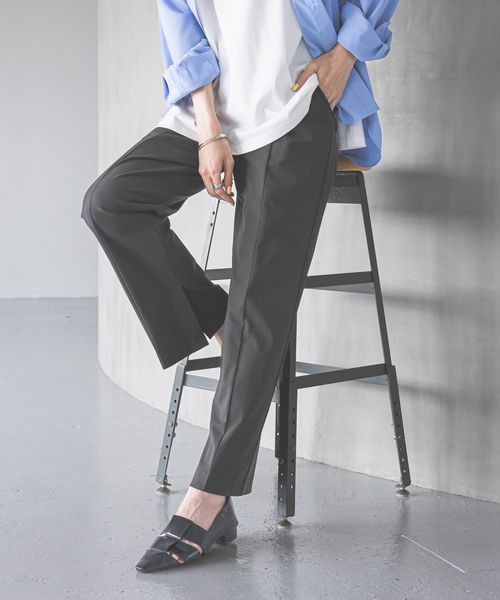 GLOBAL WORK スゴラクストレッチスリットパンツ/323390 ブラック M ウィメンズボトムス グローバルワーク 323390 and ST アンドエスティ(旧ドットエスティ) GLOBAL WORK スゴラクストレッチスリットパンツ/323390 ブラック M ウィメンズボトムス グローバルワーク 323390 and ST アンドエスティ(旧ドットエスティ)