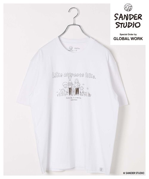 GLOBAL WORK SANDER STUDIO Tシャツ/323526 ホワイト S メンズインナー グローバルワーク 323526 and ST アンドエスティ(旧ドットエスティ) GLOBAL WORK SANDER STUDIO Tシャツ/323526 ホワイト S メンズインナー グローバルワーク 323526 and ST アンドエスティ(旧ドットエスティ)