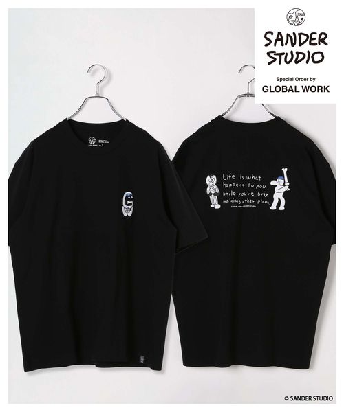 GLOBAL WORK SANDER STUDIO Tシャツ/一部店舗限定/323526 ブラック L メンズインナー グローバルワーク 323526 and ST アンドエスティ(旧ドットエスティ) GLOBAL WORK SANDER STUDIO Tシャツ/一部店舗限定/323526 ブラック L メンズインナー グローバルワーク 323526 and ST アンドエスティ(旧ドットエスティ)