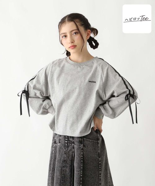 GLOBAL WORK ヘビロッTEEラインリボン/キッズ/324732 グレー キッズ グローバルワーク 324732 and ST アンドエスティ(旧ドットエスティ) GLOBAL WORK ヘビロッTEEラインリボン/キッズ/324732 グレー キッズ グローバルワーク 324732 and ST アンドエスティ(旧ドットエスティ)