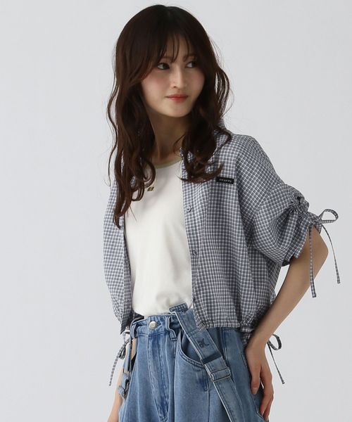 GLOBAL WORK リボンドロストシャツ半袖/AND YUA ANY/325901 ブルー S キッズ グローバルワーク 325901 and ST アンドエスティ(旧ドットエスティ) GLOBAL WORK リボンドロストシャツ半袖/AND YUA ANY/325901 ブルー S キッズ グローバルワーク 325901 and ST アンドエスティ(旧ドットエスティ)