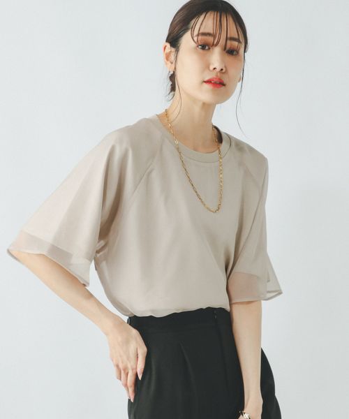 GLOBAL WORK シフォンドッキング7分袖/325954 ライトベージュ M ウィメンズインナー グローバルワーク 325954 and ST アンドエスティ(旧ドットエスティ) GLOBAL WORK シフォンドッキング7分袖/325954 ライトベージュ M ウィメンズインナー グローバルワーク 325954 and ST アンドエスティ(旧ドットエスティ)