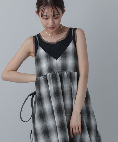GLOBAL WORK MATINEE LINE/チェックキャミチュニック/327167 シルバー M マチネ グローバルワーク 327167 and ST アンドエスティ(旧ドットエスティ) GLOBAL WORK MATINEE LINE/チェックキャミチュニック/327167 シルバー M マチネ グローバルワーク 327167 and ST アンドエスティ(旧ドットエスティ)