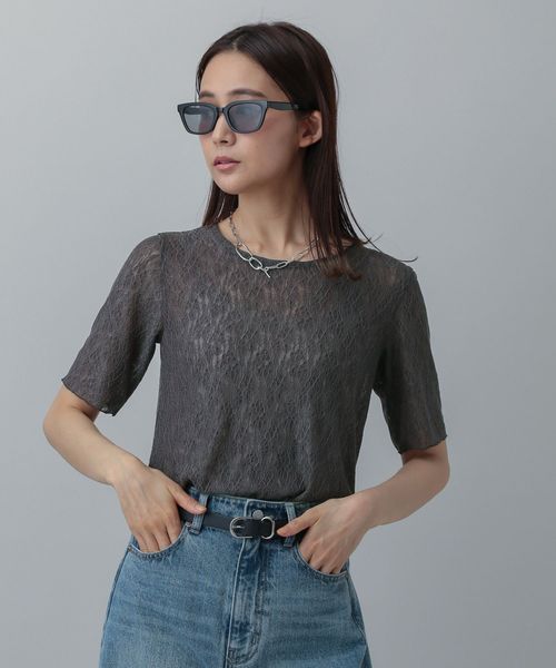 GLOBAL WORK MATINEE LINE/レースシアープルオーバー半袖/327912 チャコールグレー M マチネ グローバルワーク 327912 and ST アンドエスティ(旧ドットエスティ) GLOBAL WORK MATINEE LINE/レースシアープルオーバー半袖/327912 チャコールグレー M マチネ グローバルワーク 327912 and ST アンドエスティ(旧ドットエスティ)