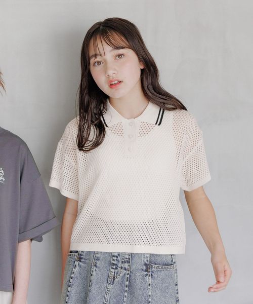 GLOBAL WORK 洗えるメッシュニットポロ半袖/キッズ/329311 ナチュラル キッズ グローバルワーク 329311 and ST アンドエスティ(旧ドットエスティ) GLOBAL WORK 洗えるメッシュニットポロ半袖/キッズ/329311 ナチュラル キッズ グローバルワーク 329311 and ST アンドエスティ(旧ドットエスティ)
